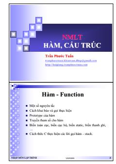 Bài giảng Nhập môn lập trình - Hàm, cấu trúc - Trần Phước Tuấn