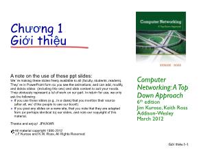 Bài giảng Nhập môn mạng máy tính - Chương 1: Giới thiệu