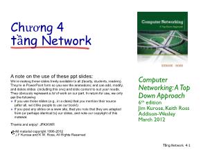 Bài giảng Nhập môn mạng máy tính - Chương 4: Nội dung