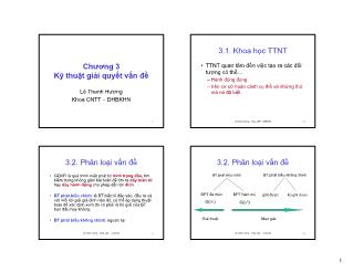 Bài giảng Trí tuệ nhân tạo - Chương 3, Phần 1: Kỹ thuật giải quyết vấn đề - Lê Thanh Hương