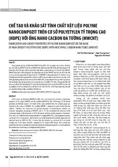 Chế tạo và khảo sát tính chất vật liệu polyme nanocompozit trên cơ sở polyetylen tỷ trọng cao (HDPE) với ống nano cacbon đa tường (MWCNT)