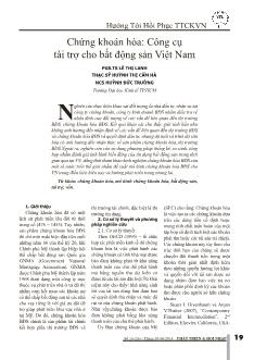 Chứng khoán hóa: Công cụ tài trợ cho bất động sản Việt Nam