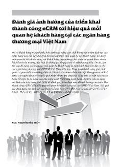 Đánh giá ảnh hưởng của triển khai thành công eCRM tới hiệu quả mối quan hệ khách hàng tại các ngân hàng thương mại Việt Nam