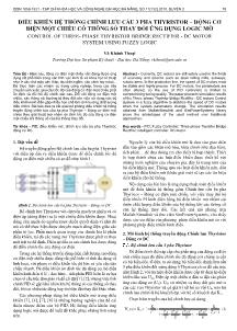 Điều khiển hệ thống chỉnh lưu cầu 3 pha thyristor – động cơ điện một chiều có thông số thay đổi ứng dụng logic mờ