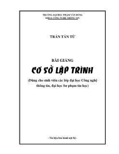 Giáo trình Cơ sở lập trình