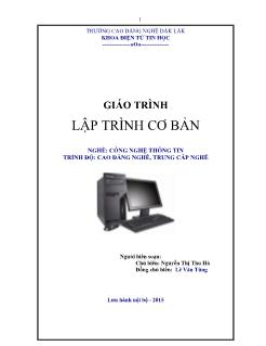 Giáo trình Lập trình cơ bản