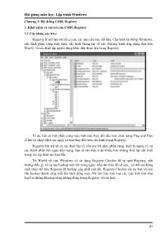 Giáo trình Lập trình Windows (Phần 2)