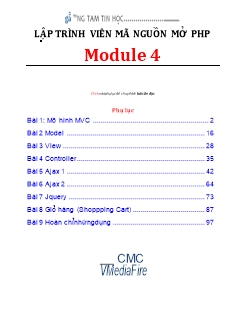 Giáo trình Module 4: Lập trình viên mã nguồn mở PHP - Bài 1: Mô hình MVC