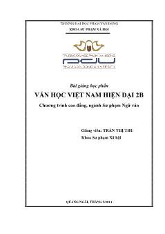 Giáo trình Văn học Việt Nam hiện đại 2B