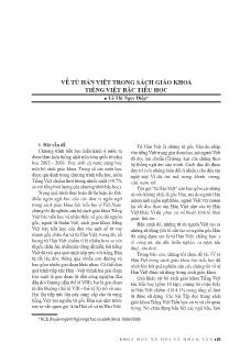 Về từ Hán Việt trong sách giáo khoa Tiếng Việt bậc Tiểu học