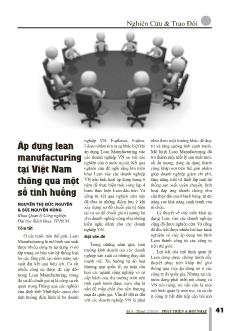 Áp dụng lean manufacturing tại Việt Nam thông qua một số tình huống