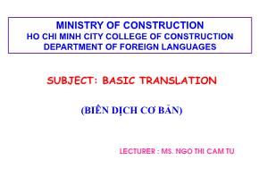 Bài giảng Basic Translation