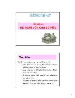 Bài giảng Kế toán tài chính và hệ thống kế toán Việt Nam 1 - Chương 6: Kế toán vốn chủ sở hữu