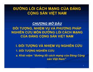 Bài giảng môn Đường lối cách mạng của Đảng cộng sản Việt Nam (Bản hay)