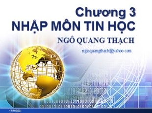Bài giảng Nhập môn tin học - Chương 3 - Ngô Quang Thạch