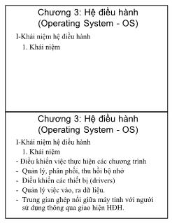 Bài giảng Tin học cơ sở - Chương 3: Hệ điều hành