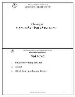 Bài giảng Tin học cơ sở - Chương 4: Mạng máy tính và Internet