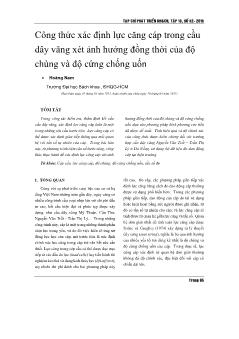 Công thức xác định lực căng cáp trong cầu dây văng xét ảnh hưởng đồng thời của độ chùng và độ cứng chống uốn