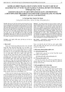 Đánh giá hiện trạng chất lượng nước ngầm và đề xuất giải pháp xử lý nước ngầm tại đảo Tam Hải, huyện Núi Thành, tỉnh Quảng Nam