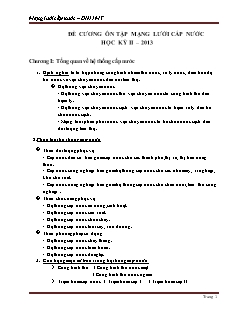 Đề cương ôn tập Mạng lưới cấp nước