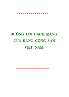 Giáo trình Đường lối cách mạng của Đảng cộng sản Việt Nam