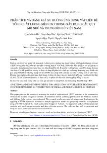 Phân tích và đánh giá xu hướng ứng dụng vật liệu bê tông chất lượng siêu cao trong xây dựng cầu quy mô nhỏ và trung bình ở Việt Nam