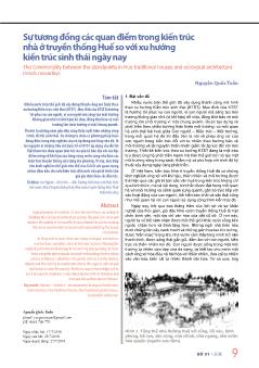 Sự tương đồng các quan điểm trong kiến trúc nhà ở truyền thống Huế so với xu hướng kiến trúc sinh thái ngày nay