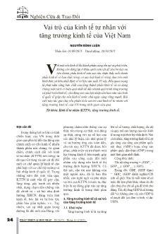 Vai trò của kinh tế tư nhân với tăng trưởng kinh tế của Việt Nam