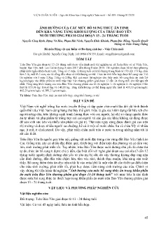 Ảnh hưởng của các mức bổ sung thức ăn tinh đến khả năng tăng khối lượng của trâu bảo yên nuôi thương phẩm giai đoạn 13 - 24 tháng tuổi