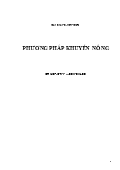 Bài giảng Phương pháp khuyến nông