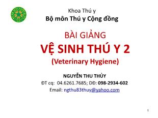 Bài giảng Vệ sinh thú Y 2 - Chương 4: Vệ sinh thức ăn và nuôi dưỡng