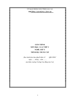 Giáo trình Luật thú y (Trình độ: Trung cấp)